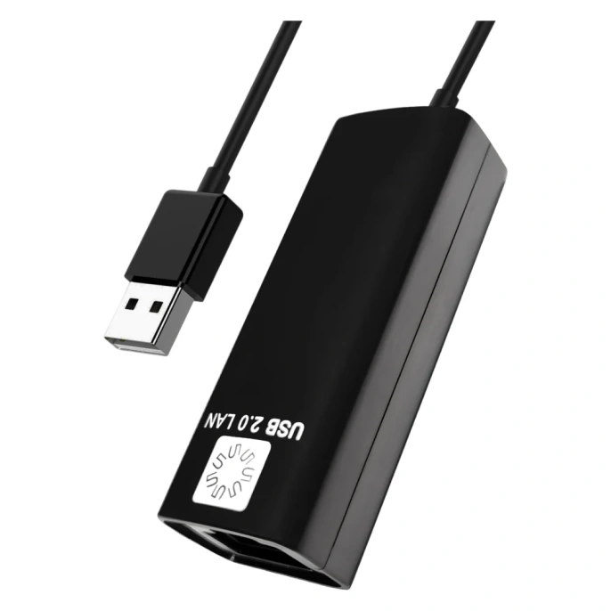 Сетевая карта 5bites USB2.0, RJ45 100мегабит, черный, 10см UA2-45-02BK