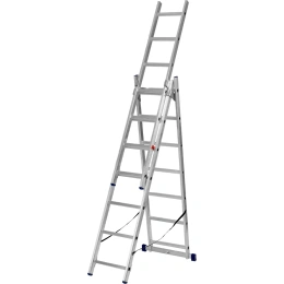 Алюминиевая трехсекционная лестница Pоссия 3x7 ступеней СИБРТЕХ 97817