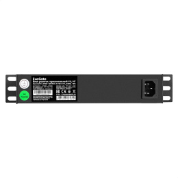 Блок розеток 10" с разъемом C14 ExeGate ServerPro PDU-10H401 Al-4S-C14 10", 1U, Алюминий, 4*EU/Тип F Schuko , C14, ШхВхГ : 274х45х45 мм, черный, RTL EX298596RUS