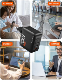 Зарядное устройство CABLETIME G100B (CT-GAN100-PB) GaN PD3.0 3C1A 100 Вт, черный