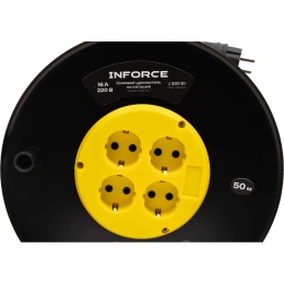 Силовой удлинитель Inforce на катушке 4 гнезда, с/з КГ 3х2,5 16A 50м IP20 GRANITE ZG 09-15-10