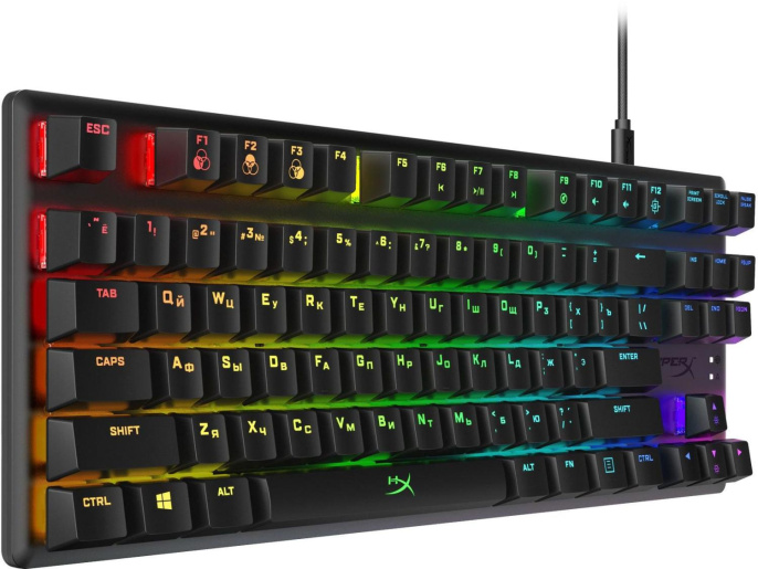 Клавиатура HYPERX Alloy Origins Core, USB, механическая, черный [4p5p3aa#aba]