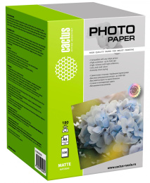 Фотобумага Cactus CS-MA6180500, A6, для струйной печати, 500л, 180г/м2, белый, покрытие матовое
