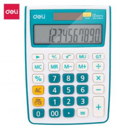 Калькулятор DELI E1238/BLUE, 12-разрядный, синий
