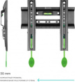 Кронштейн для телевизора ONKRON FM1, 17-43", настенный, фиксированный,  черный