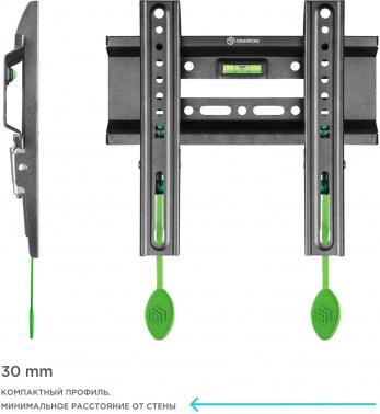 Кронштейн для телевизора ONKRON FM1, 17-43", настенный, фиксированный,  черный