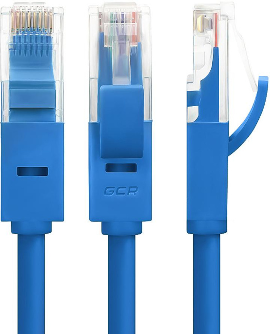 Greenconnect Патч-корд прямой 0.1m, UTP кат.5e, синий, позолоченные контакты, 24 AWG, литой, GCR-LNC01-0.1m, ethernet high speed 1 Гбит/с, RJ45, T568B