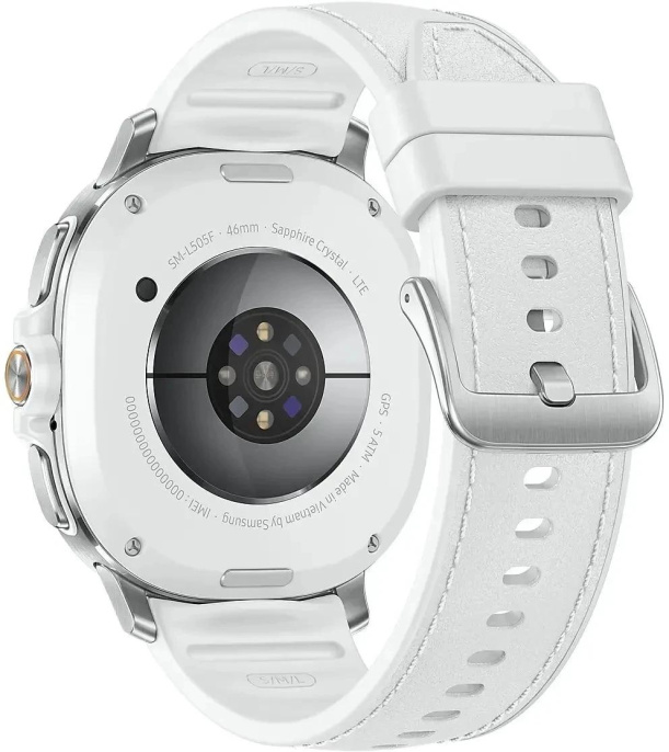 Смарт-часы Samsung Galaxy Watch 8 Classic 46мм 1.3" Super AMOLED корп.серебристый рем.белый SM-L500NZWAMEA