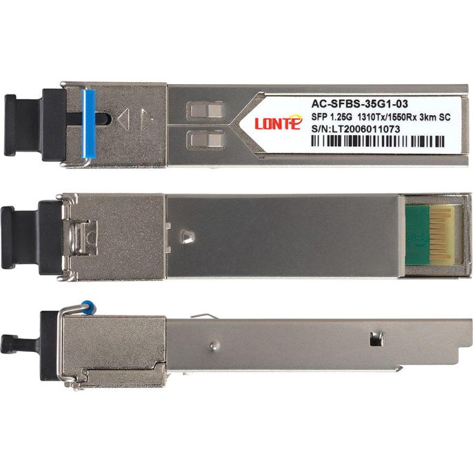 Трансивер/ SFP WDM module, 1.25G, 1310Tx/1550Rx, 3KM, DDM, SC (AC-SFBS-35G1-3)