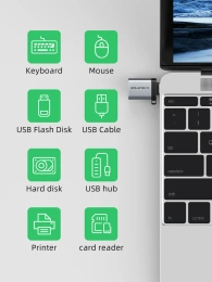 Адаптер CABLETIME CP71B (CT-OTG-CMAF-ABL) USB-C Male to USB3.0 A Female OTG С петлей для шнурка. Алюминий