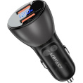 ACEFAST B7 metal car charger 45W USB-A + USB-A with digital display - Transparent/Black AF-B7-TBK