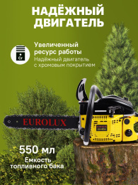Бензопила Eurolux GS-4516 2300Вт 3.1л.с. дл.шины:16" 40cm 70/6/7