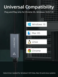 USB-Хаб CABLETIME CB50G (CT-AML1000-AG) USB 3,0 до гигабитного адаптера Ethernet 1000 Мбит /с