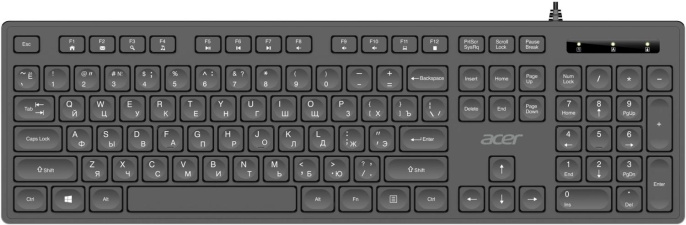 Клавиатура Acer OKW503 черный USB Multimedia (ZL.KBD11.00P) кабель 1.8м