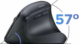 Беспроводная вертикальная мышка UGREEN M571P 65042 Wireless Vertical Mouse 2.4GHz & Bluetooth. Цвет: черный (65042_)