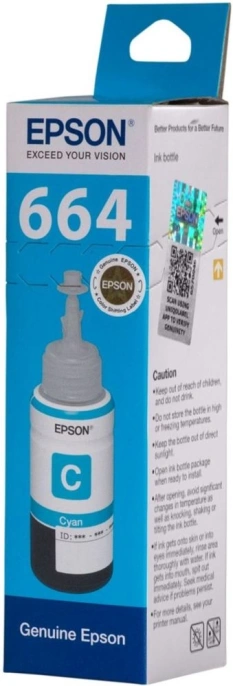 Чернила Epson 664 C13T664298 (аналог C13T66424A), для Epson, 70мл, голубой