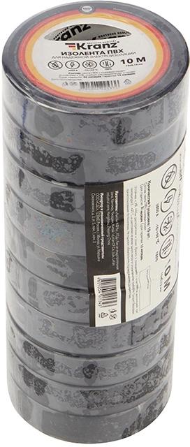 Изолента Kranz KR-09-2006 ш.15мм 10м черный