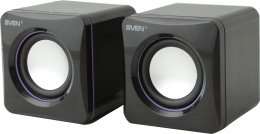 Акустика Sven 315 Черный SV-0110315BK настольная, исполнение: 2.0, выходная мощность RMS : 5 Вт 2х2.5 Вт , размеры динамиков: Ø 50, вход: мини-джек 3.5 мм стерео , питание: USB/5V DC, материал диффузора: алюминий, цвет: черный