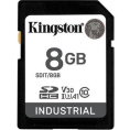 Карта памяти SDHC UHS-I U3 Kingston 8 ГБ, 100 МБ/с, Class 10, Industrial Temperature, 1 шт., без адаптера [sdit/8gb]