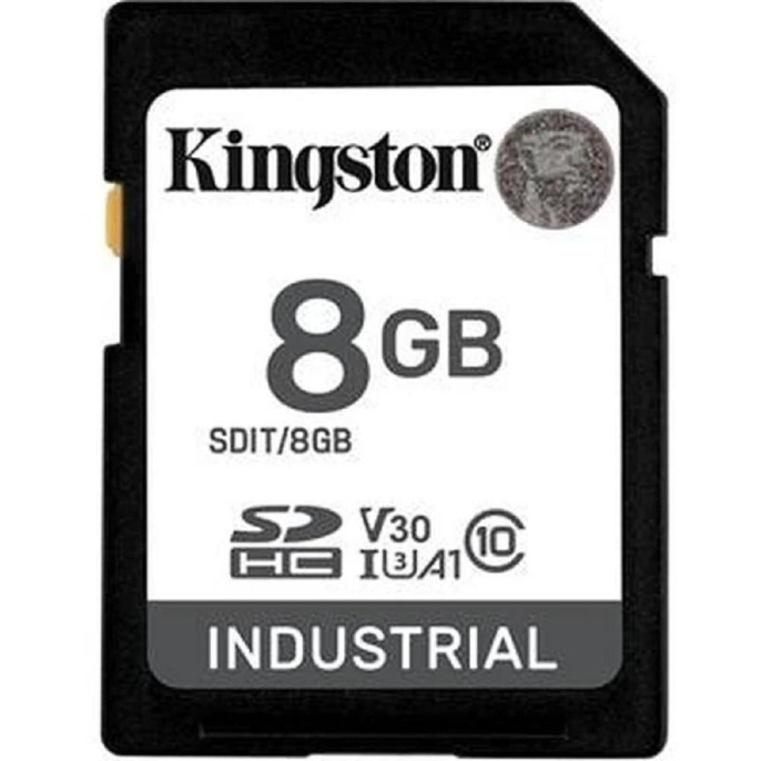 Карта памяти SDHC UHS-I U3 Kingston 8 ГБ, 100 МБ/с, Class 10, Industrial Temperature, 1 шт., без адаптера [sdit/8gb]