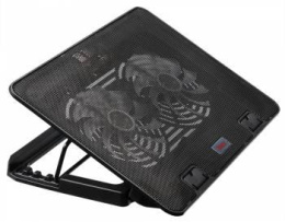 Подставка для ноутбука Buro BU-LCP156-B214H, 15.6", 355х255х30 мм, 2хUSB, вентиляторы 2 х 140 мм, 900г, черный
