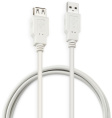 Кабель USB2.0 Buro USB A(m) -  USB A(f),  ферритовый фильтр ,  1.8м,  серый [usb2.0-am-af-1.8m-mg]