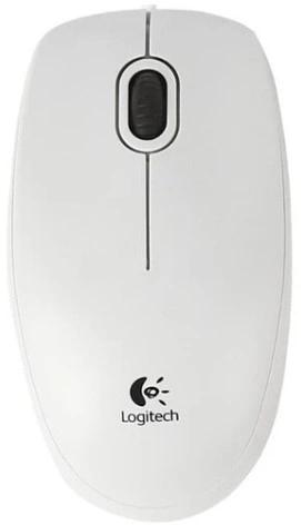 Мышь проводная Logitech B100, оптическая, USB, 1000dpi, белый [910-003360]