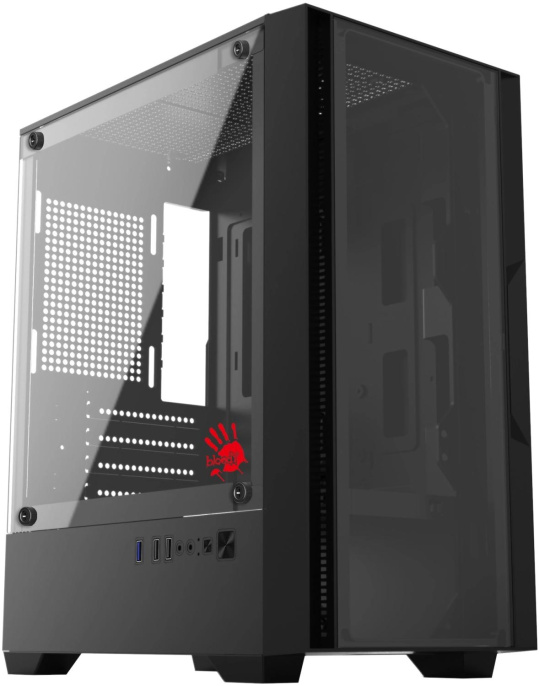 Корпус mATX BLOODY CC-123, Mini-Tower, без БП, черный [cc-123-bk]