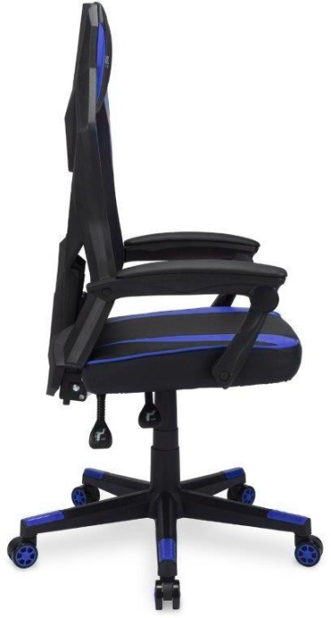 Кресло игровое Oklick -121G, искусственная кожа/сетка, до 150кг, черный/синий