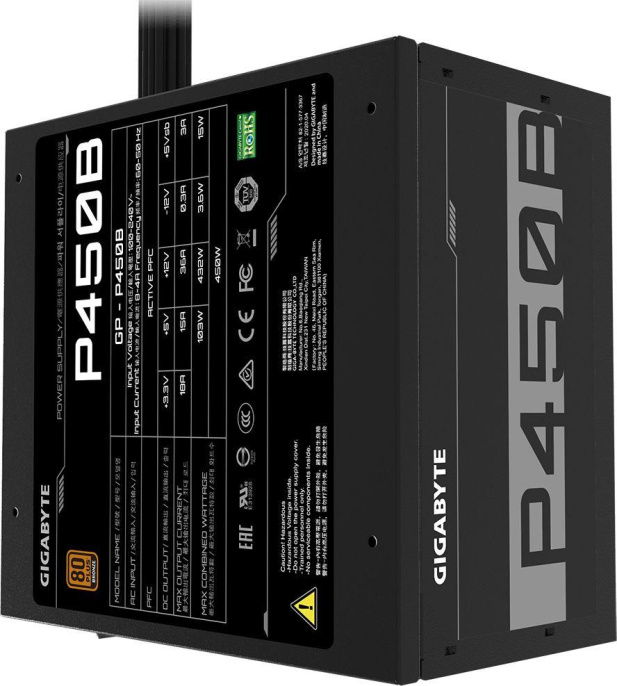 Блок питания Gigabyte GP-P450B,  450Вт,  80 PLUS BRONZE,  120мм, черный, retail