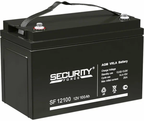 Аккумуляторная батарея 12V/100Ah Security Force SF 12100 330/173/217 220 , 8лет, М8 4614030010007