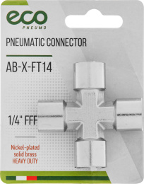 Соединение внутр. резьба 1/4" Х-образное латунь ECO