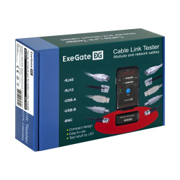 Тестер сетевой ExeGate EX-T5448 для RJ-45/RJ-11/RJ-12/USB EX293160RUS