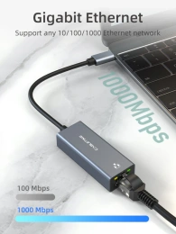 USB-Хаб CABLETIME CB53G (CT-CML100-AG) USB-C на RJ45 100 Мбит/с Ethernet, космический серый