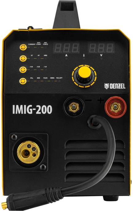 Сварочный полуавтомат Denzel IMIG-200 инвертор ММА/TIG MIG/MAG 5.7кВт