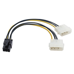 Переходник питания PCI-Express 6pin ExeGate EX-CC-PSU-6 от 2х разъемов Molex IDE блока питания, 0,15м EX138937RUS