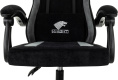 Кресло игровое KNIGHT Wolf, ткань, до 120кг, шарнирные подлокотники, черный/серый