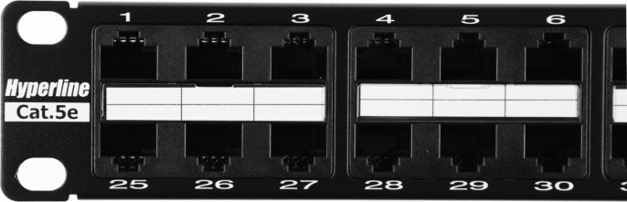 Патч-панель 19" 48 портов RJ-45 UTP 5e Hyperline PPHD-19-48-8P8C-C5e-110D неэкранированная