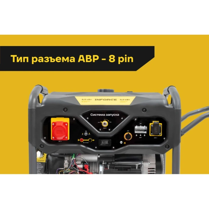 Бензиновый трехфазный генератор Inforce (6,5 кВт; эл.стартер; ATS; колёса и ручки) GL 6500E-3