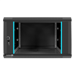 Шкаф телекоммуникационный 19" настенный 6U ExeGate EC-WM-6U.600.G.BLACK 19”, 6U, 600x600x370mm ШхГхВ , передняя дверь закаленное стекло, съемные боковые панели, пыле- и влагозащита IP23, черный RAL 9004 EX298606RUS