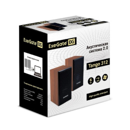 Акустическая система 2.0 ExeGate Tango 312 питание USB, 2х3Вт 6 Вт RMS , 80-20000Гц, темное дерево, Color Box EX287058RUS