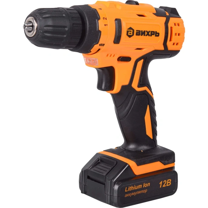 Аккумуляторная дрель-шуруповерт ВИХРЬ ДА-12-2к 72/14/2