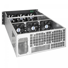 Корпус для майнинга ExeGate Pro 8-650 <без БП, 2*USB, 6*fan 120мм, места под: 8 видеокарт, 1 БП, RM 4U> EX288960RUS
