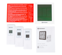 Метеостанция Bresser Temeo Hygro Quadro Prestige с тремя датчиками, серая 78586
