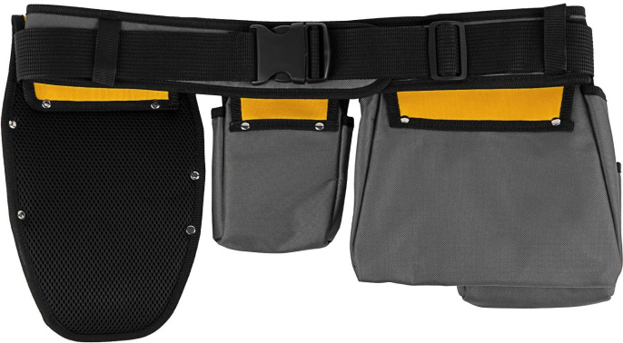 Пояс для инструментов Denzel 90291 4л 14карм. серый/желтый