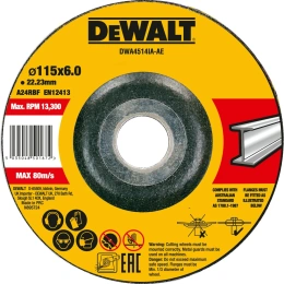 Круг зачистной по металлу (115x22.2x6 мм) Dewalt DWA4514IA-AE