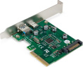 Контроллер ExeGate EXE-320-1A1C 10Gbps (PCI-E x4 v3.0, USB3.2 Gen2 1xType-A + 1xType-C ext., SuperSpeed+ скорость до 10 Гбит/с, разъем доп.питания, ASMedia Chipset ASM1142) EX298302RUS