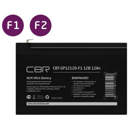 CBR Аккумуляторная VRLA батарея CBT-GP12120-F2 12В 12Ач , клеммы F2