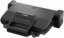 Электрогриль Bosch TCG3323 2000 Вт, универсальный, двухсторонний гриль-пресс , габариты 399x325 мм, рабочая поверхность 310x220 мм, материал рабочей поверхности: алюминий, цвет: черный