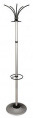 Вешалка напольная Бюрократ Класс Ц ТМЗ 606/ALUMINIUM серебристый основание круг наконечники черный крючки двойные для верхней одежды метал. упак.:1шт